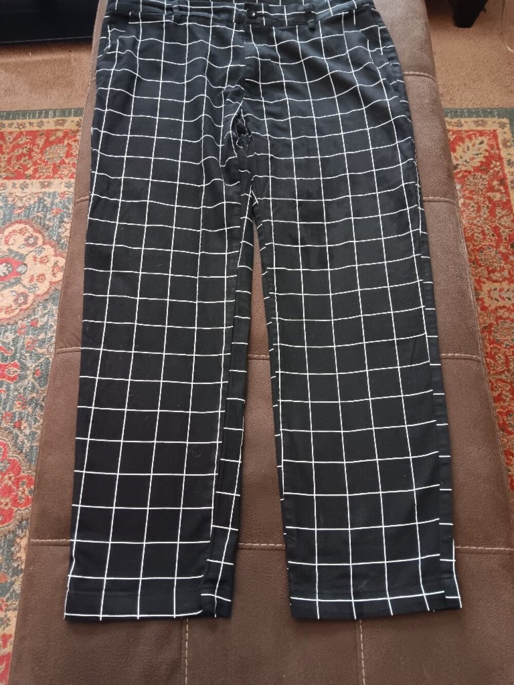 Men's 3XXX Checkered Slacks Black/White Plus Size Preowned